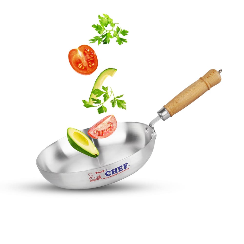 Chef Aluminum Round Frying Pan without Lid – Metal Finish