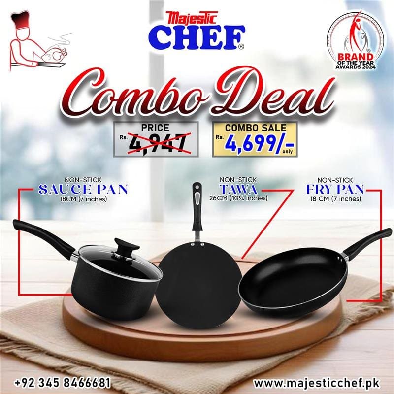Nonstick Sauce Pan – Tawa And Frying Pan – Combo Deal #1
