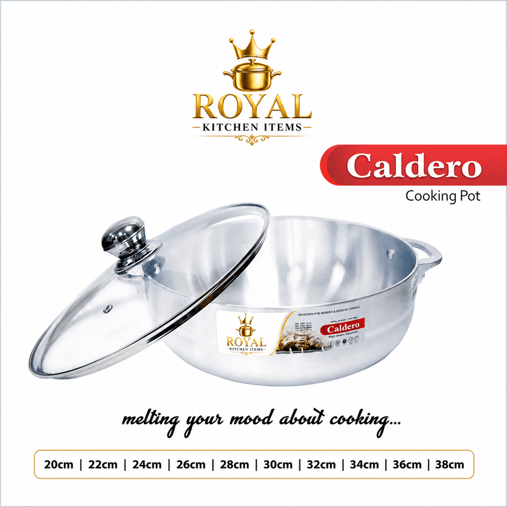 KK Metal Finish Caldero Pot (Glass Lid)