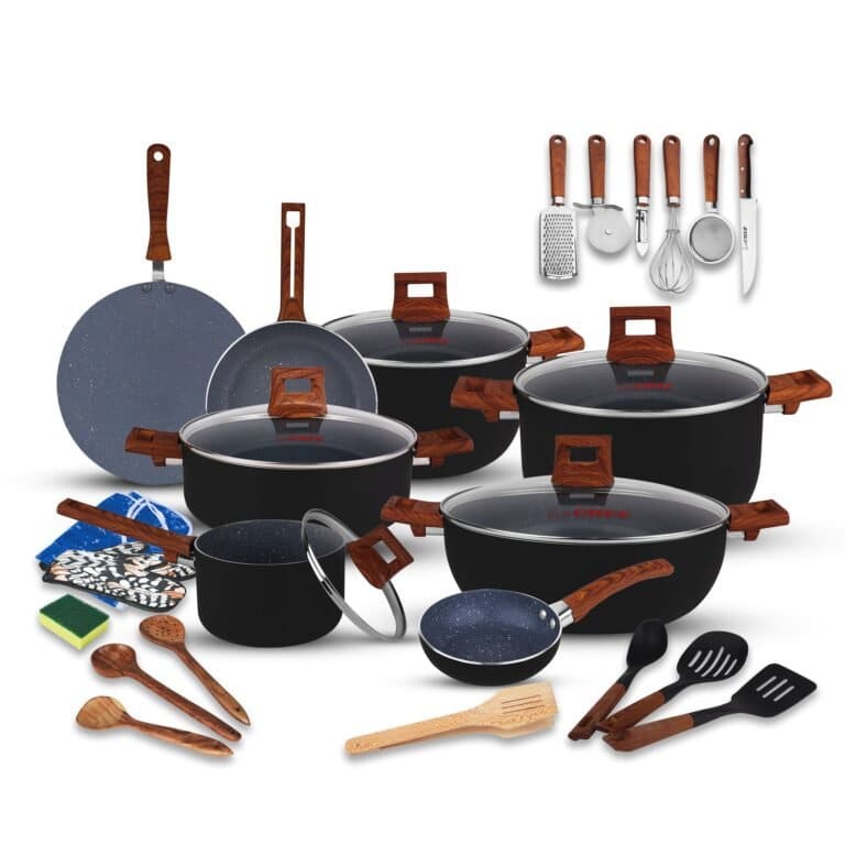 Chef Best Aluminum Non Stick Kitchen Set 29 Pcs New Arrival Cookware Set – Granito Series